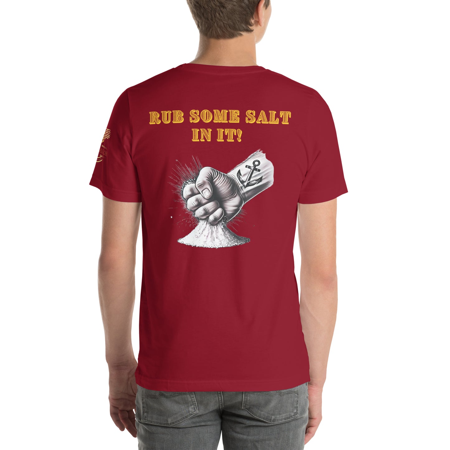Rub Some Salt In It T-Shirt | Salty Sailor Nautical Tee | Navy Veteran Shirt | Anchor Tattoo Graphic Tee | Beachwear for Sailors